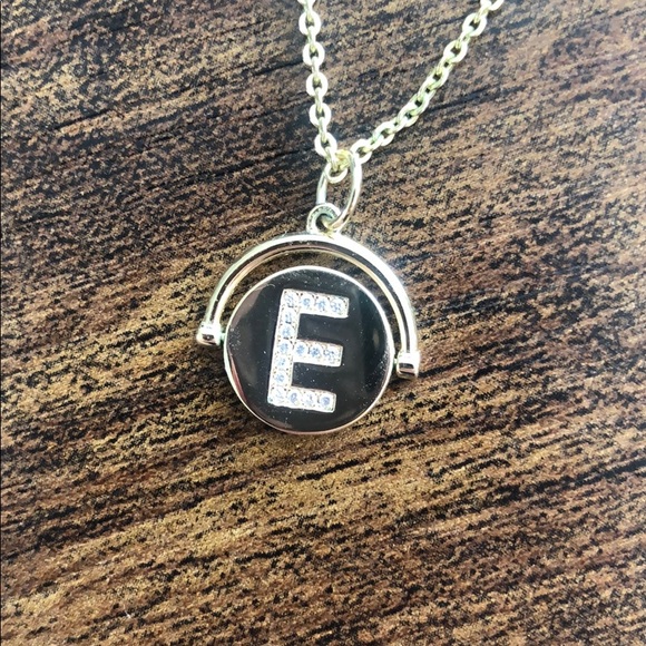 Gold Tone E Initial Necklace on 18.5” Chain - Picture 3 of 10